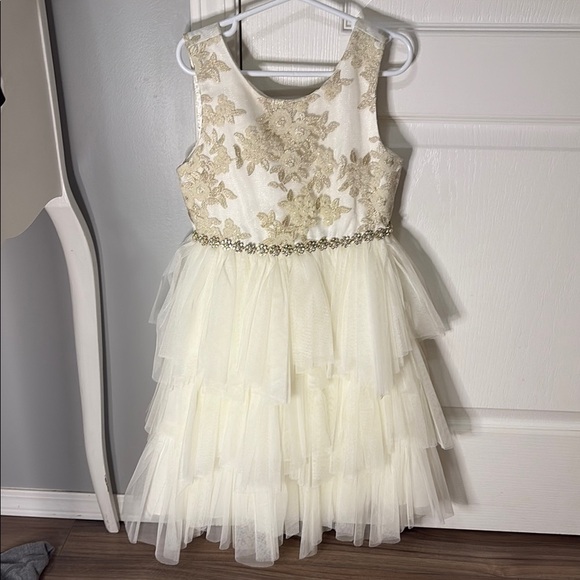 American Princess Cream and Gold Formal Dress - Picture 1 of 7